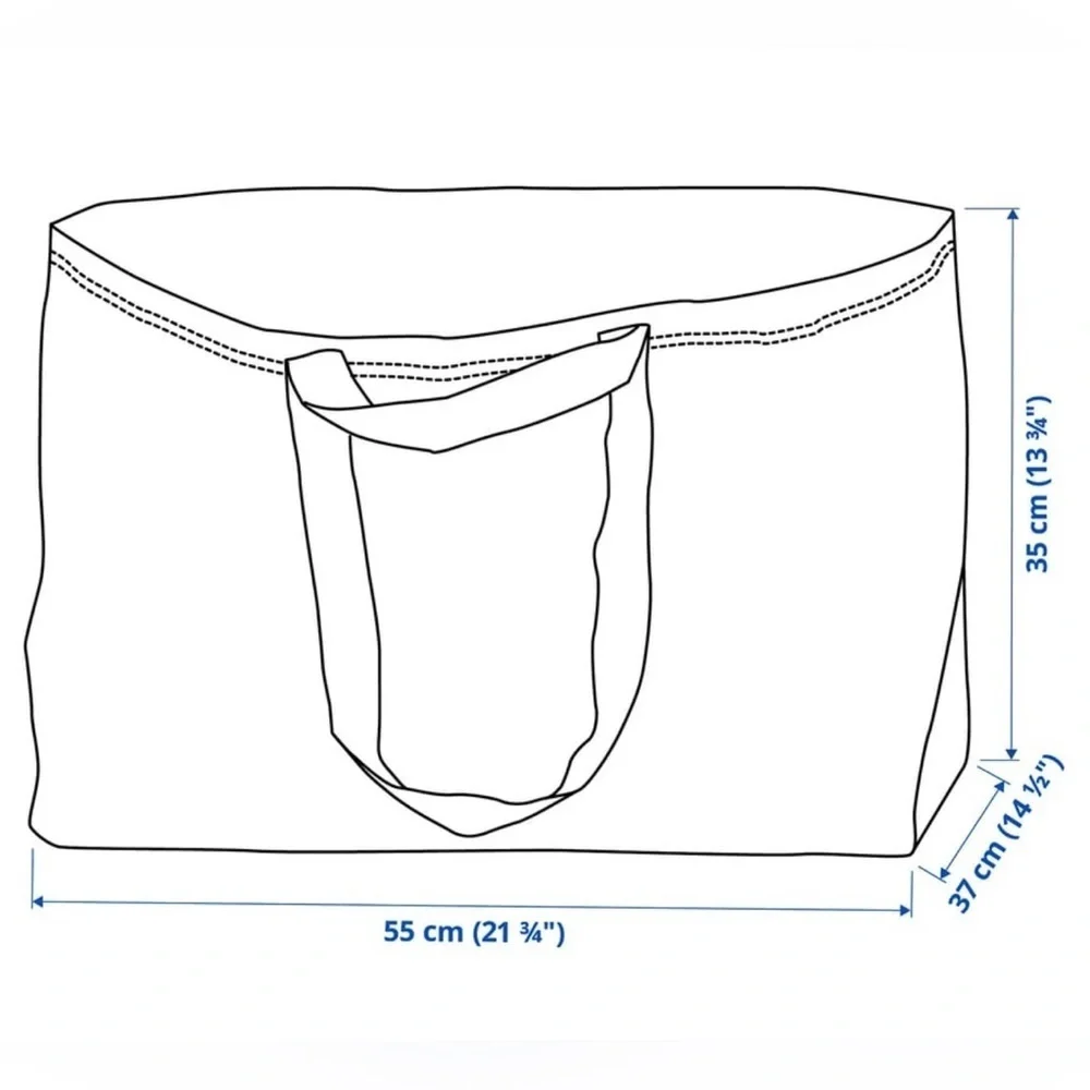 (Set of 5) NEW Ikea FRAKTA Shopping bag, large, blue